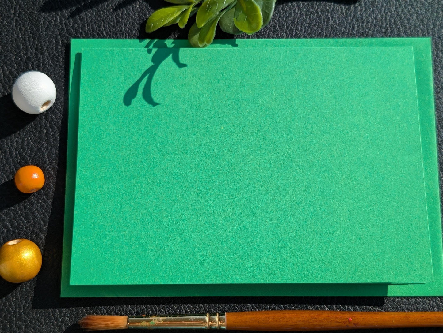 Hand painted Leaf Birthday Card: Original Acrylic Painting