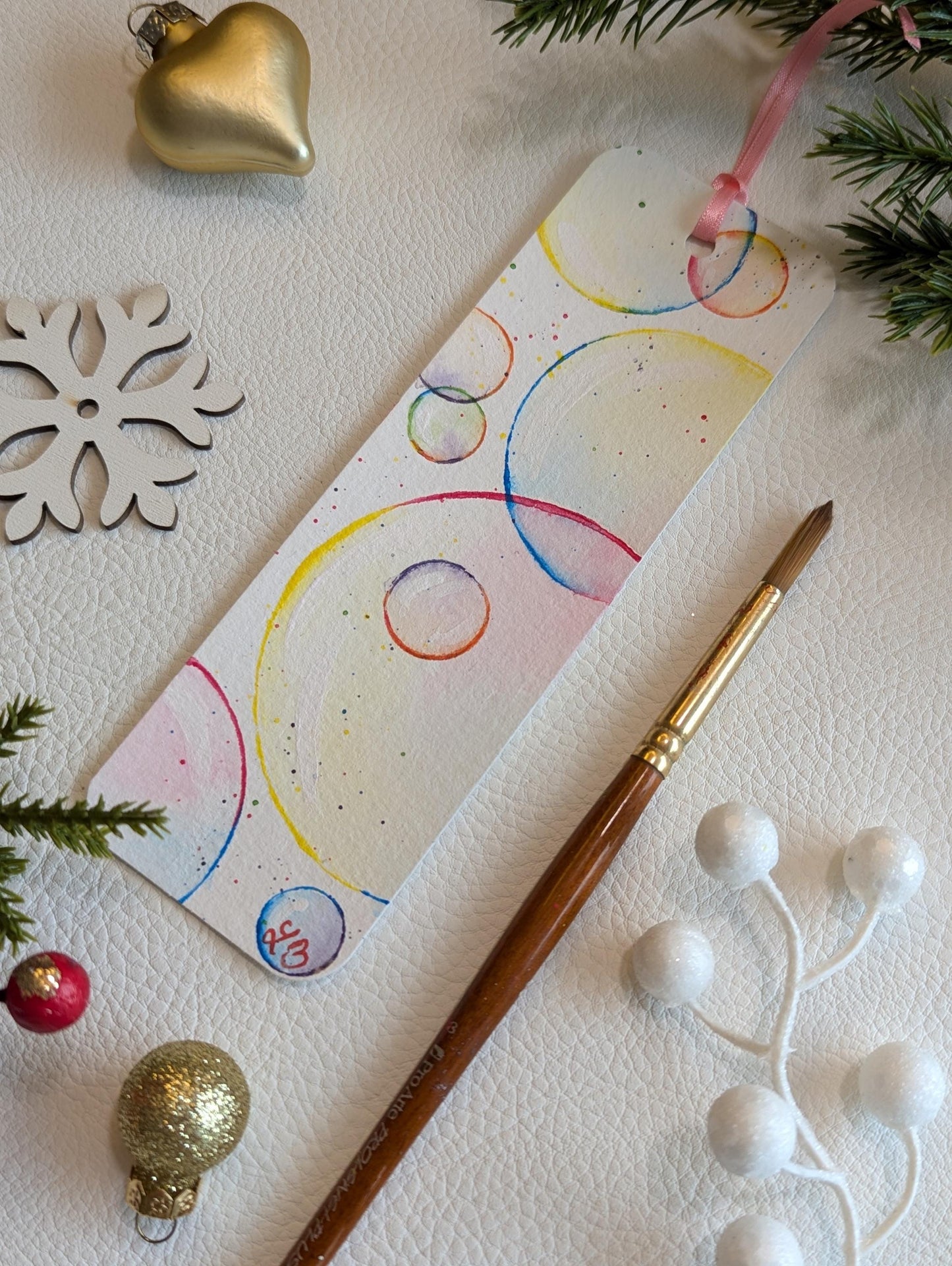 Handmade Bubbles Bookmark, Birthday Gift, Daughter Gift, Mothers day gift, Gift for Readers, Gift for Teacher, Colorful Gift for Book Lover