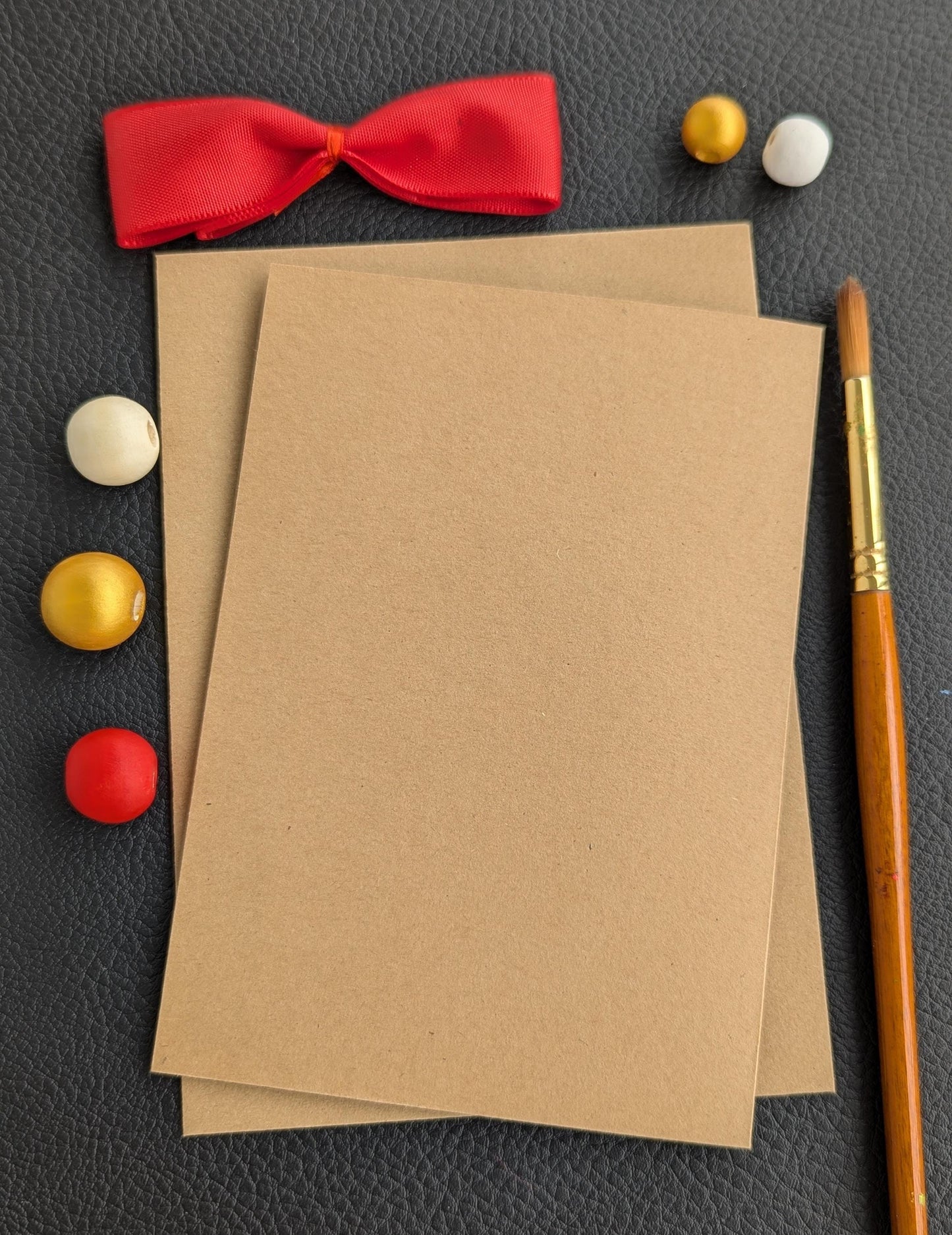 Handmade Good Luck Clover Card: Black & Gold Mini Painting