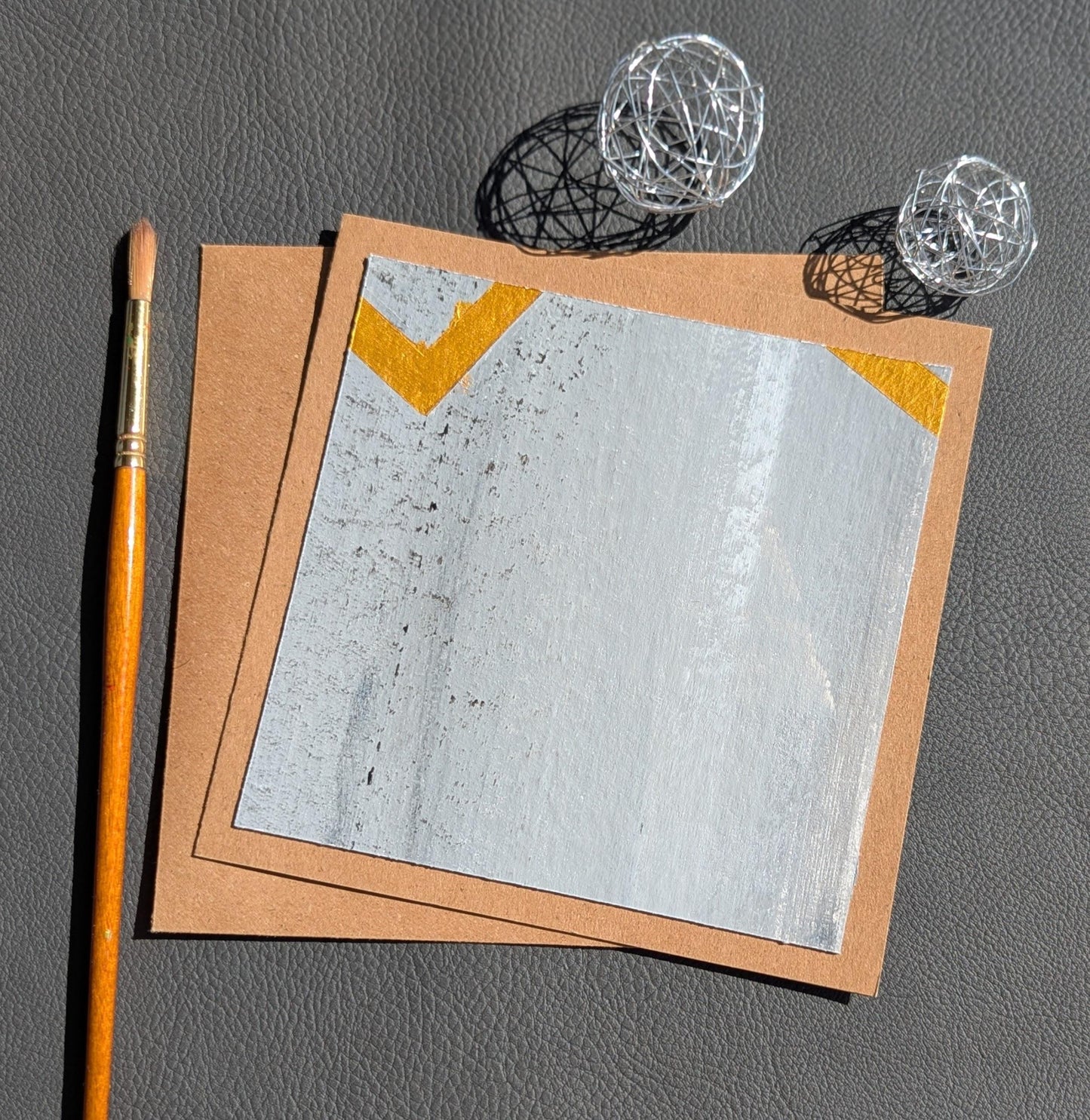 Hand Painted Birthday Card: Abstract Minimalist Design