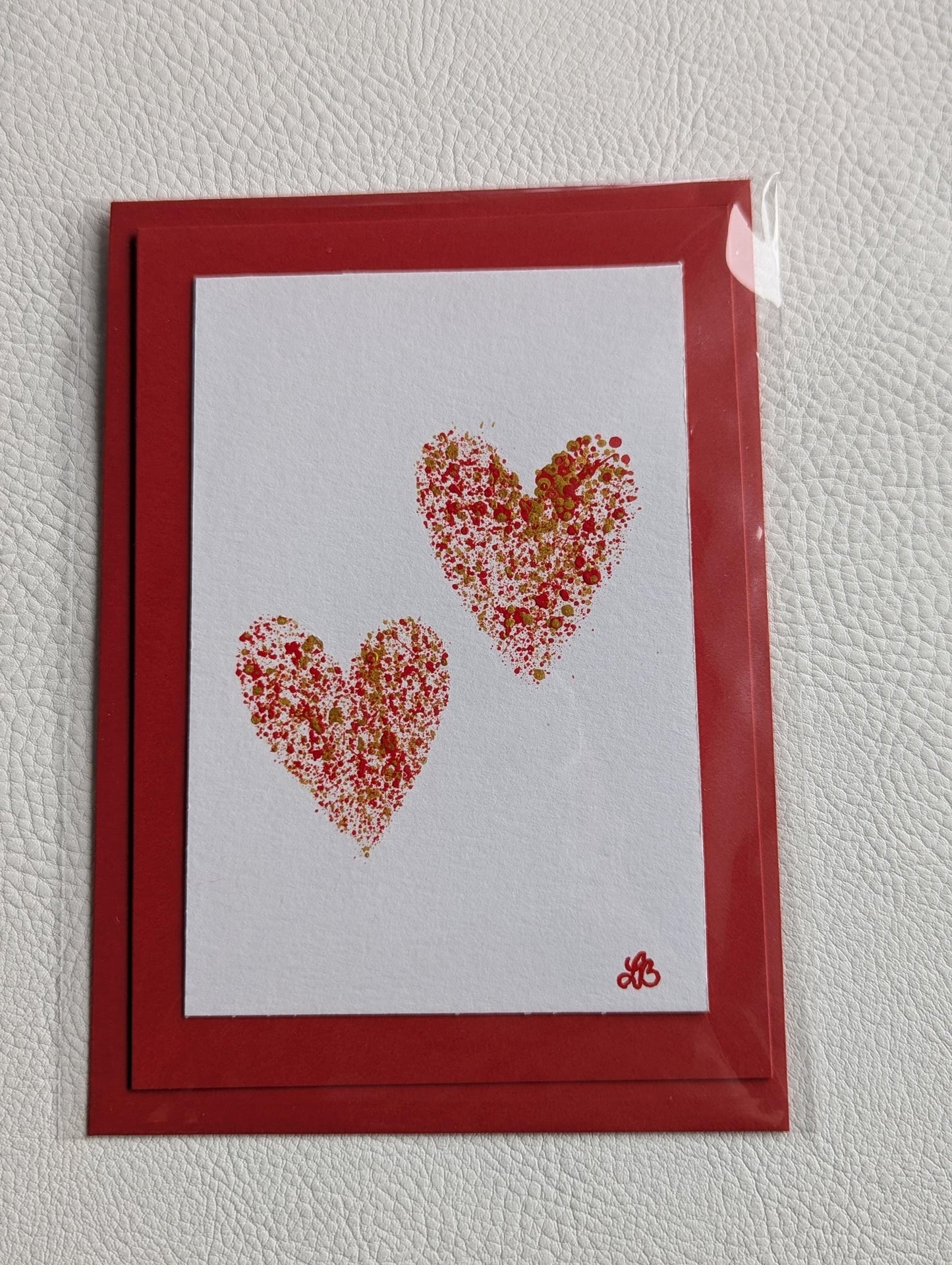 Hand Painted Heart Card: Romantic Anniversary, Birthday, Love Card