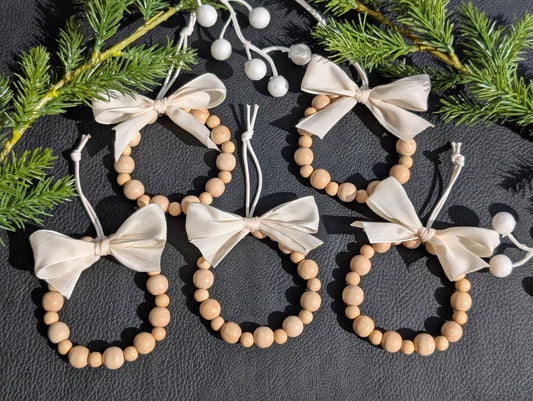 Handmade Christmas Beads Ornaments Set of 5