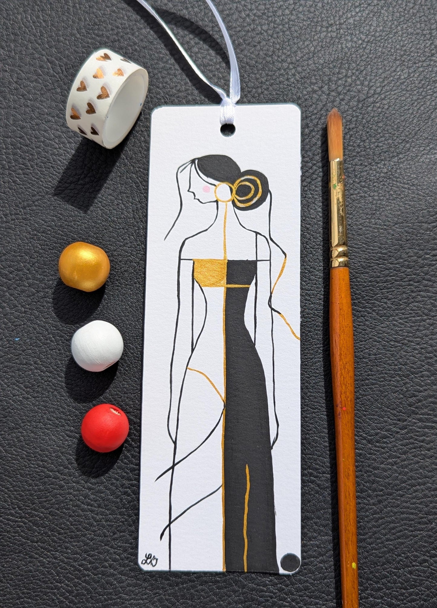 Hand Painted Bookmark: Abstract Acrylic Painting, Book Lover Gift