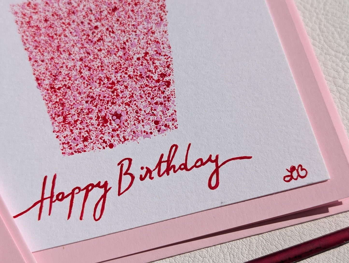 Hand Painted Birthday Card: Modern Gift Box Design, Acrylic Mini Painting