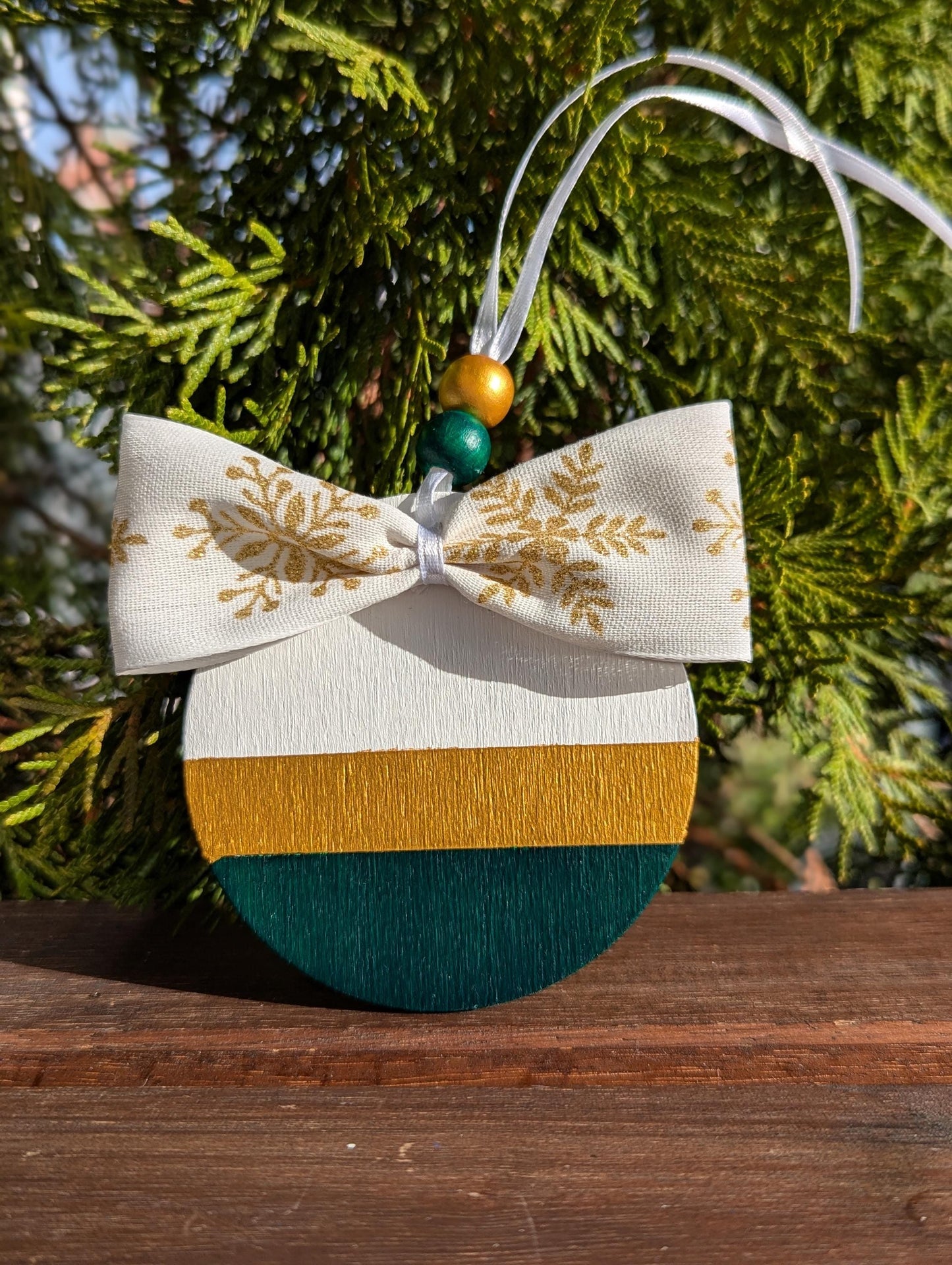 Hand-Painted Wooden Christmas Ornament: Scandinavian Nordic Decor