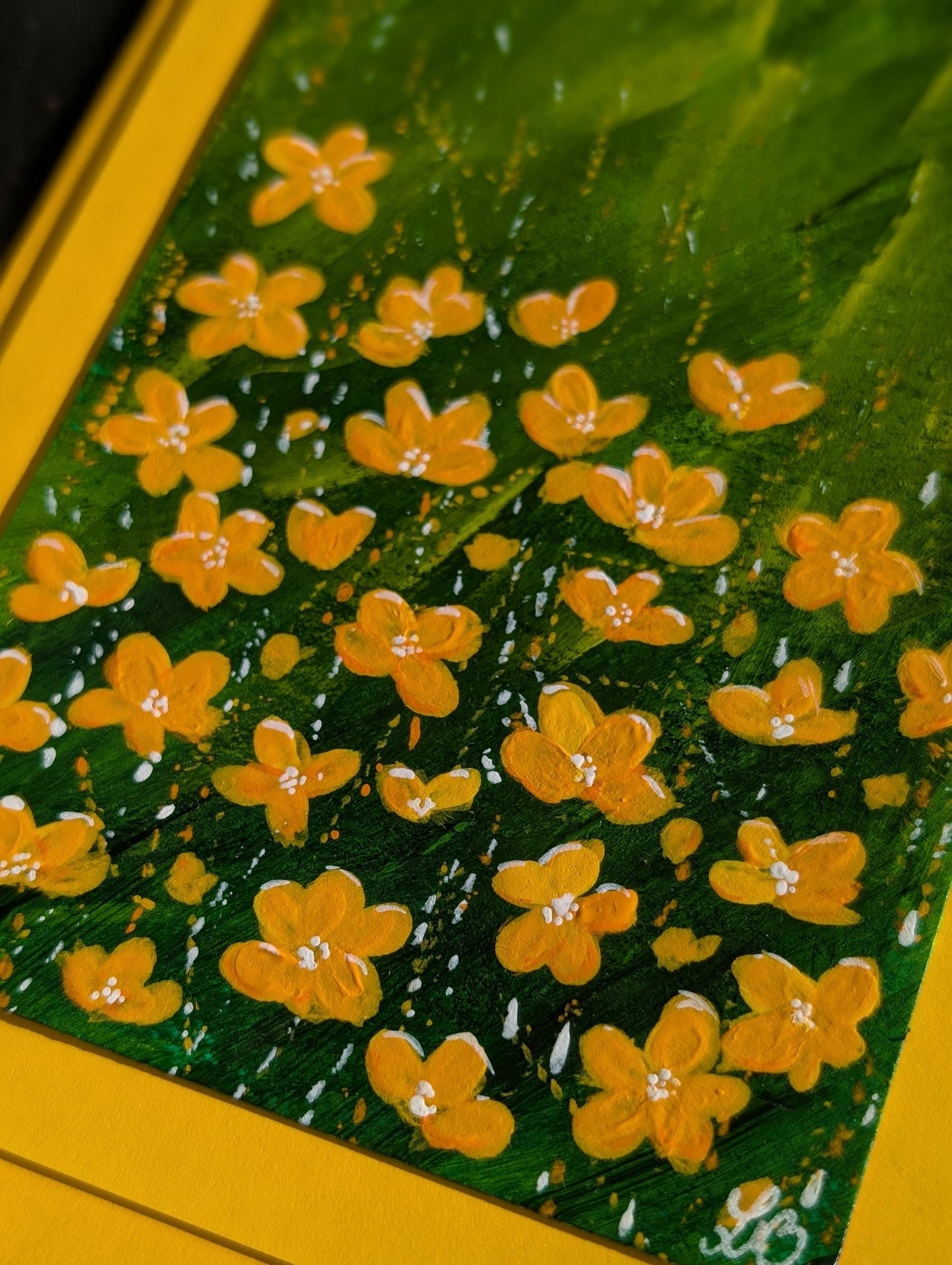 Hand-Painted Floral Birthday Card: Nature-Inspired Greeting