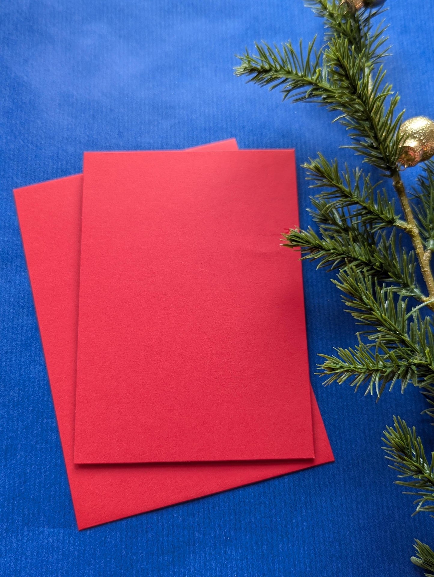 Handmade Red & Gold Christmas Card: Modern Holiday Greeting