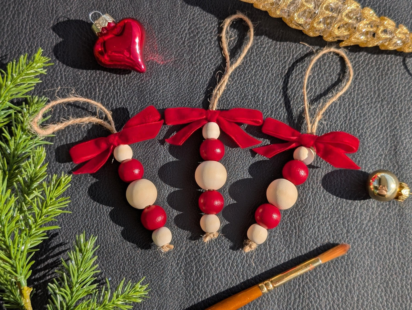 Hand Painted Christmas Ornaments: Acrylic Holiday Decor - Set of 3/6