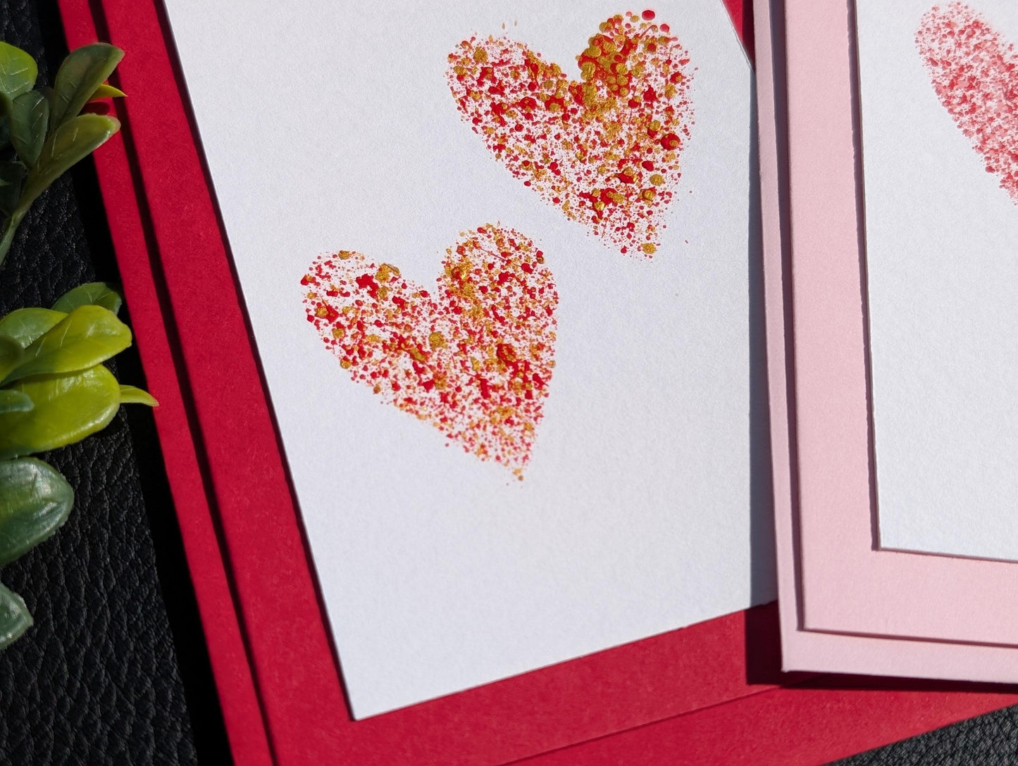 Hand Painted Heart Card: Romantic Anniversary, Birthday, Love Card