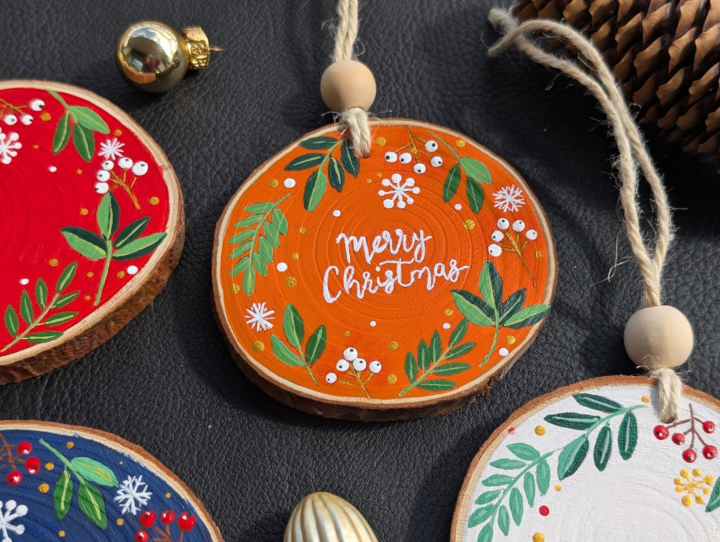 Personalized Wooden Christmas Ornaments, Holiday Decoration, Rustic Decor, Unique Xmas hanging