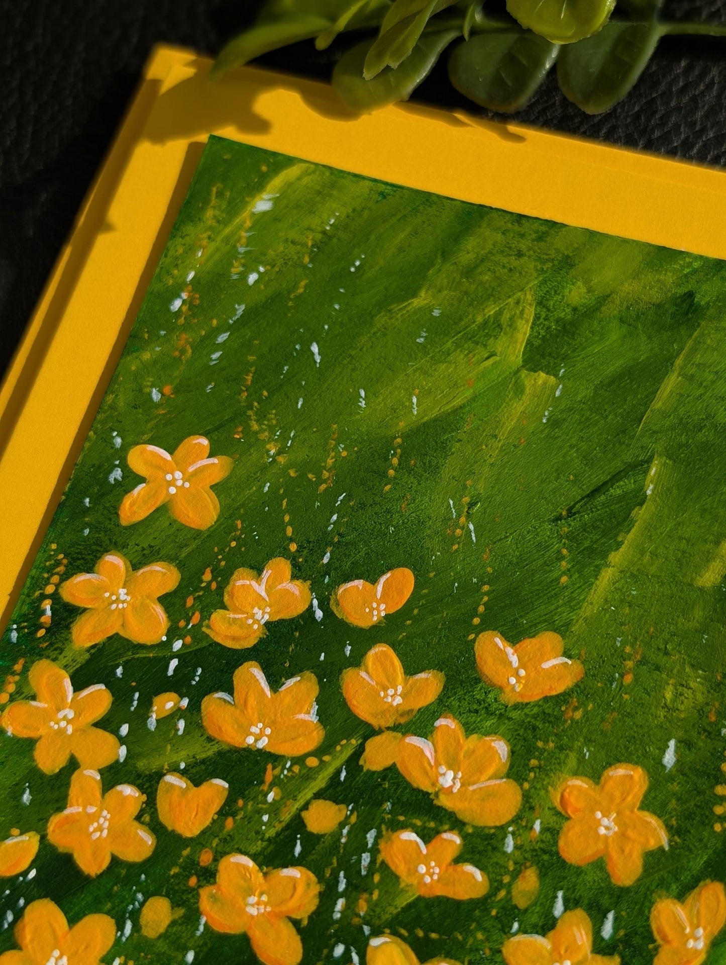 Hand-Painted Floral Birthday Card: Nature-Inspired Greeting, All occasions Greetings Card