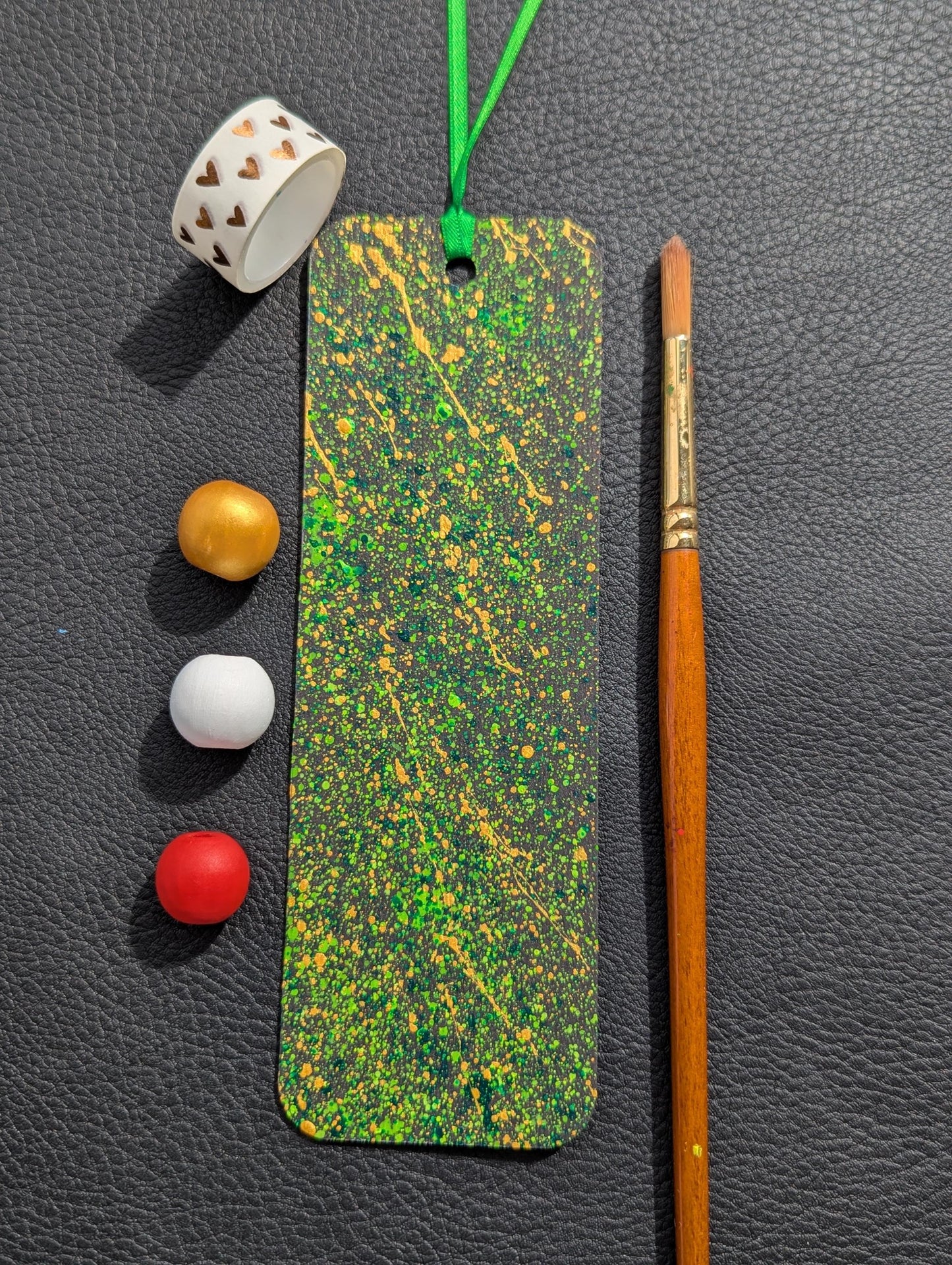 Hand Painted Bookmark: Abstract Acrylic Painting, Signed Art