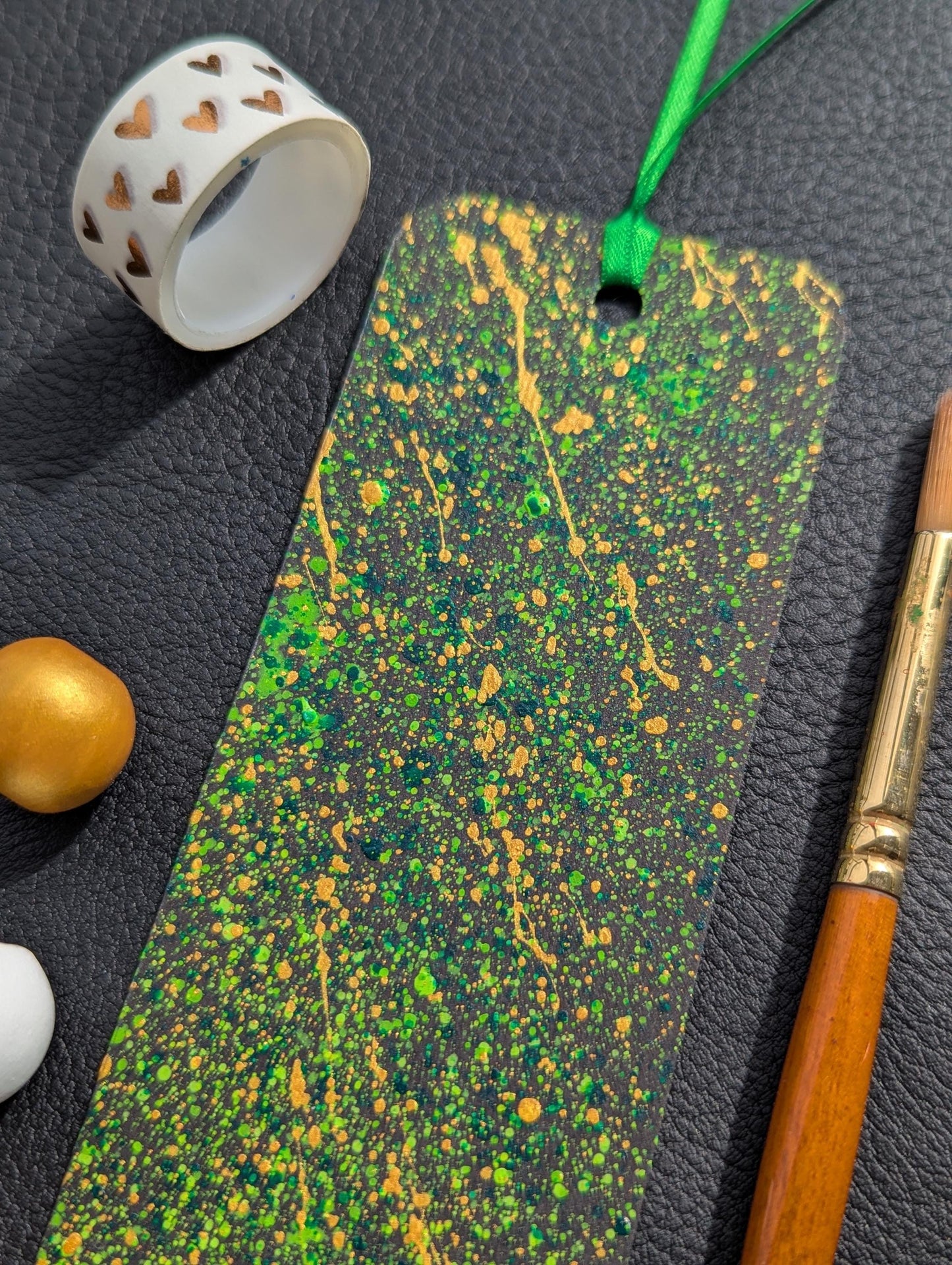 Hand Painted Bookmark: Abstract Acrylic Painting, Signed Art