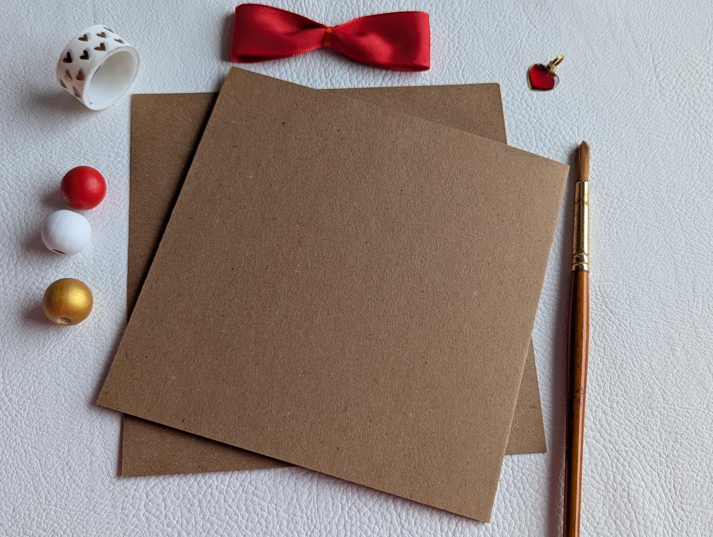 Handmade Blue & Gold Heart Card: Unique Acrylic Painting