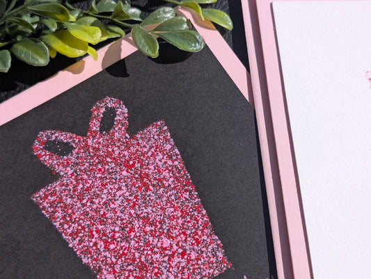 Hand Painted Birthday Card: Modern Gift Box Design