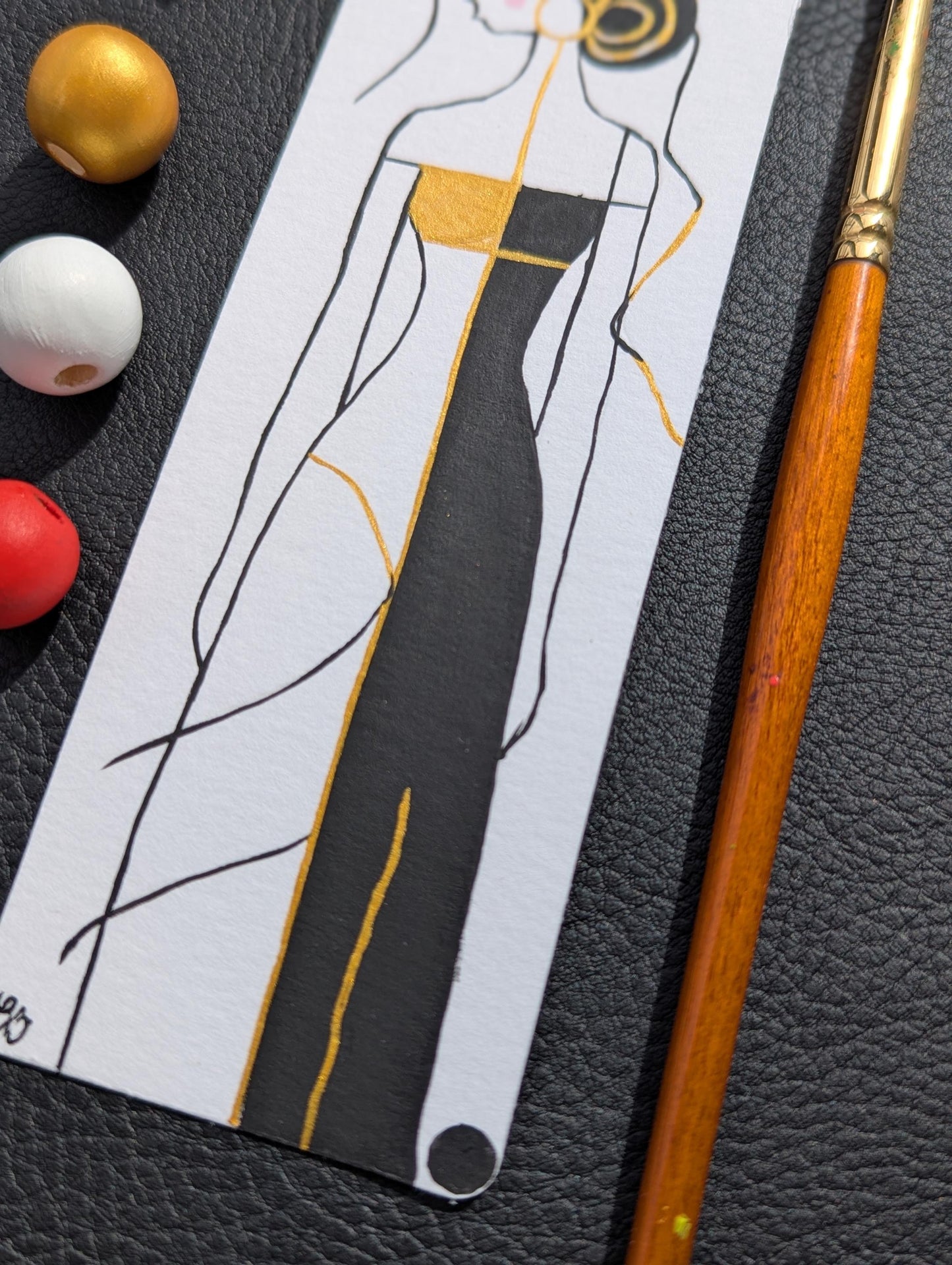 Hand Painted Bookmark: Abstract Acrylic Painting, Book Lover Gift