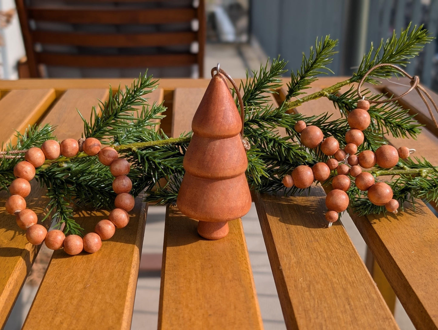 Rustic Christmas Ornaments: Set of 3, Farmhouse Wooden Holiday Decorations