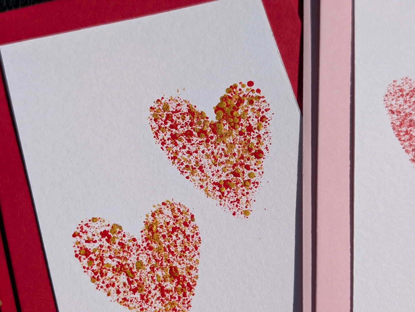 Hand Painted Heart Card: Romantic Anniversary, Birthday, Love Card