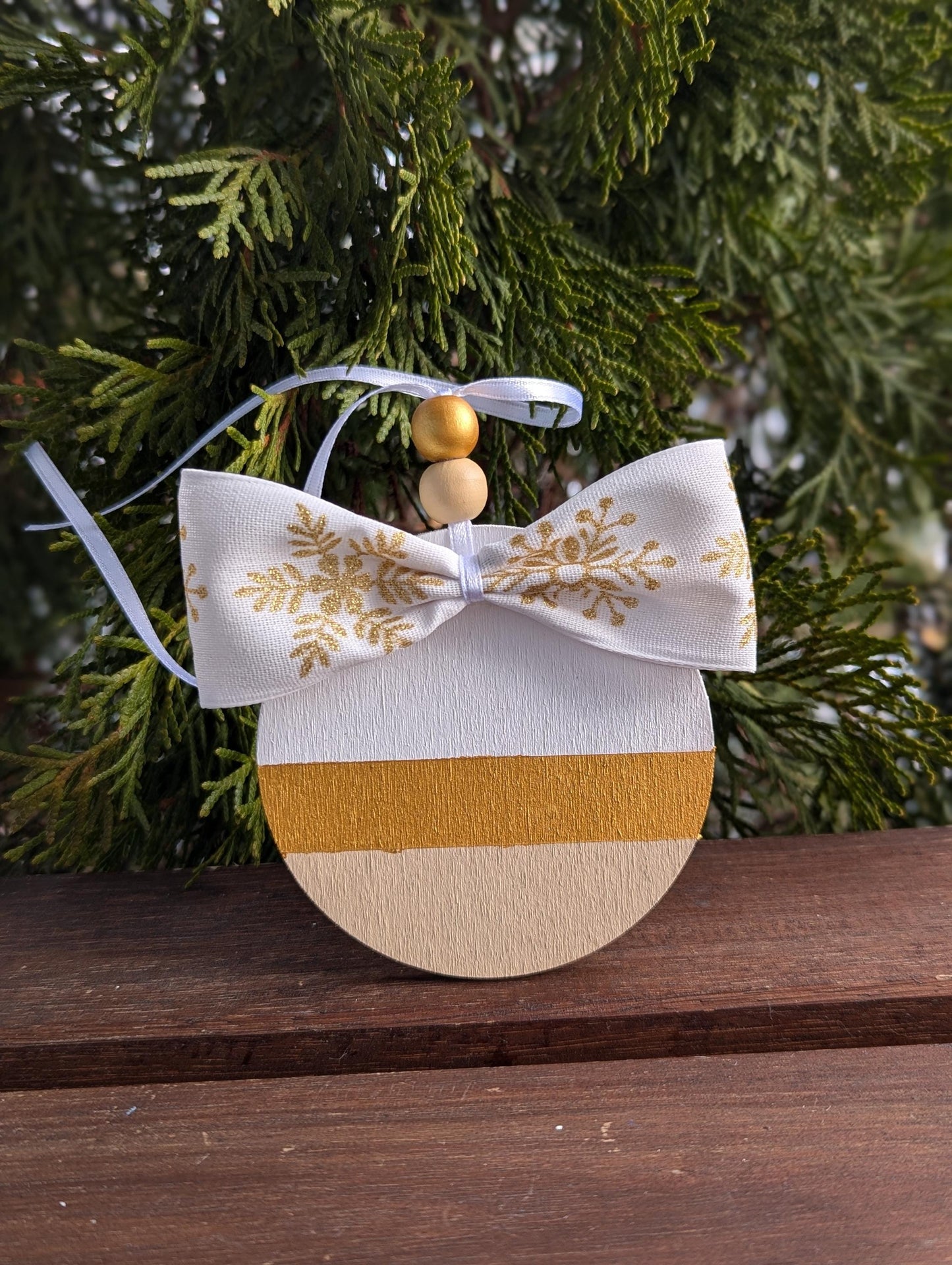 Hand-Painted Wooden Christmas Ornament: Scandinavian Nordic Decor