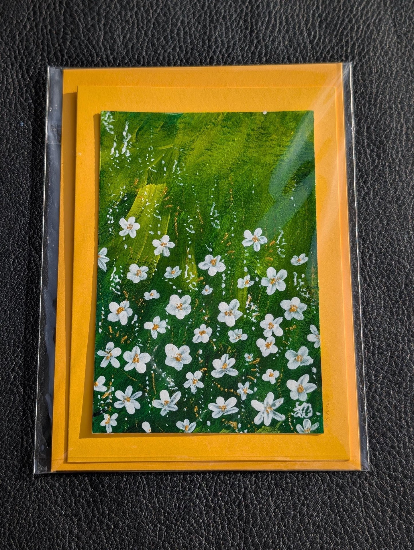 Hand-Painted Floral Birthday Card: Nature-Inspired Greeting