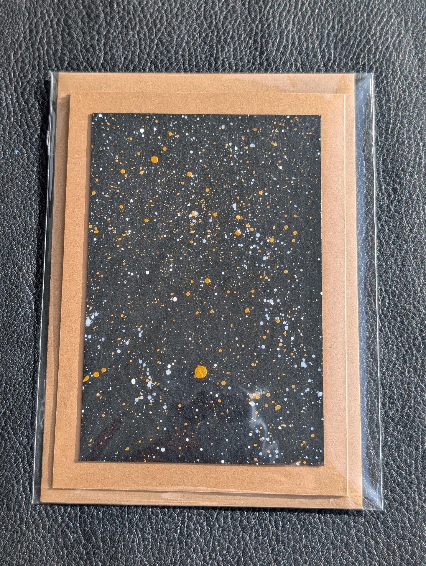 Hand-Painted Abstract Universe Card: Handmade Birthday Greeting