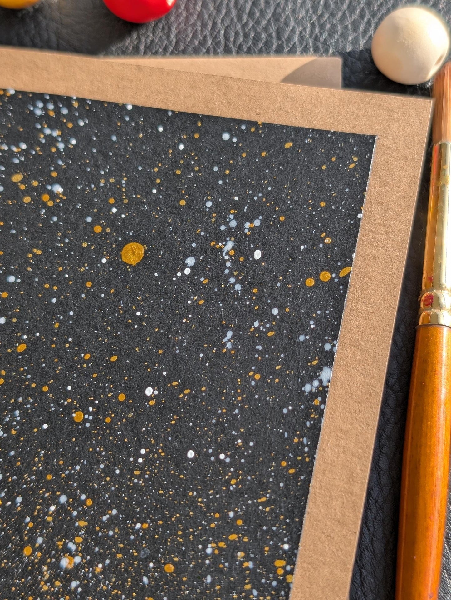 Hand-Painted Abstract Universe Card: Handmade Birthday Greeting