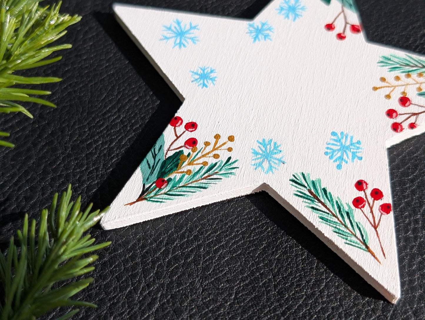 Personalized Wooden Star Ornaments, Hand Painted Christmas Decor, Rustic Decor, Unique Xmas hanging