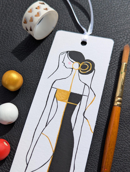 Hand Painted Bookmark: Abstract Acrylic Painting, Book Lover Gift