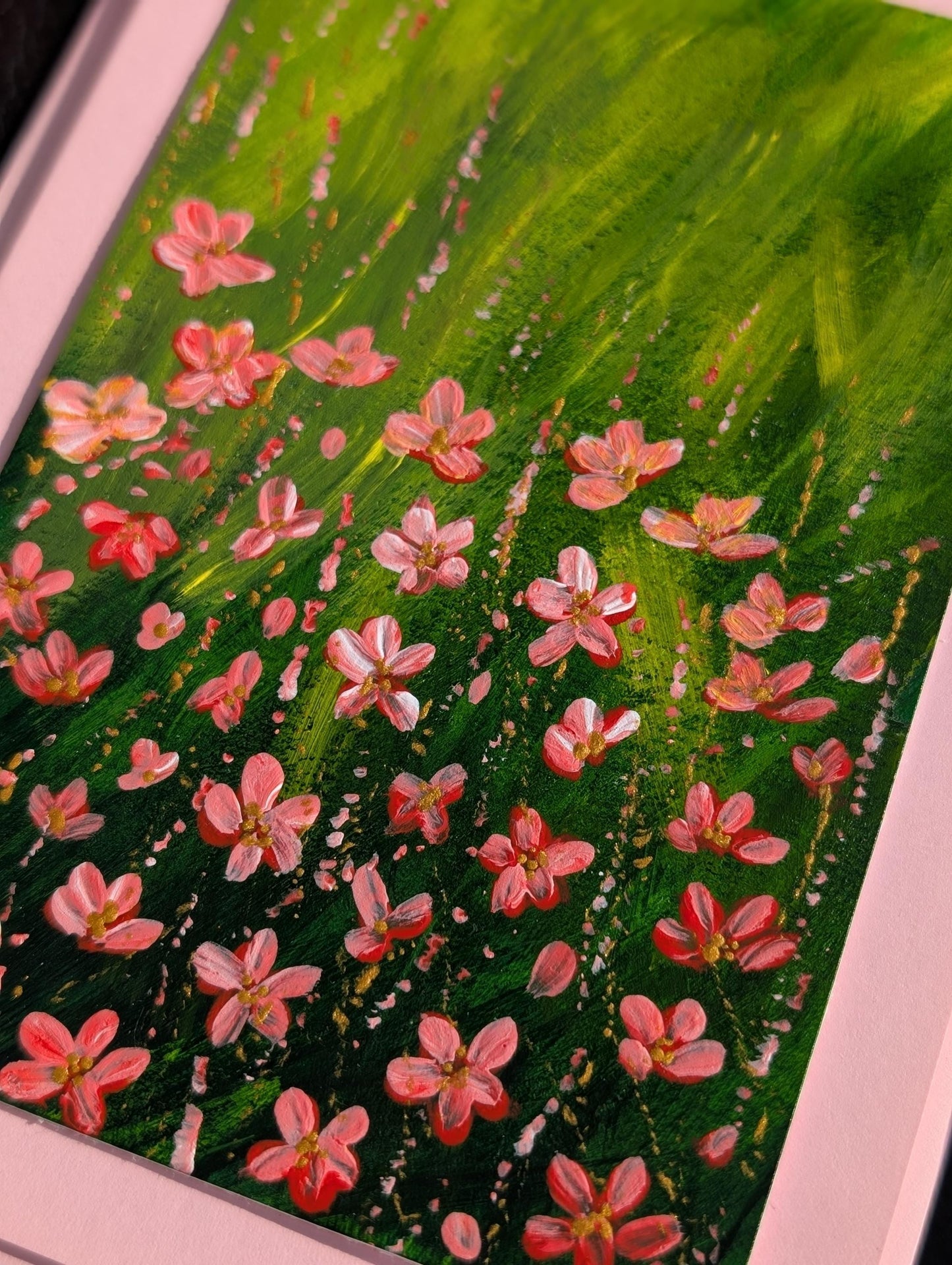 Hand-Painted Floral Birthday Card: Nature-Inspired Greeting