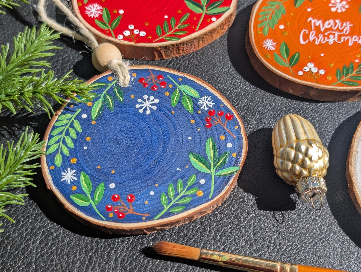 Personalized Wooden Christmas Ornaments, Holiday Decoration, Rustic Decor, Unique Xmas hanging