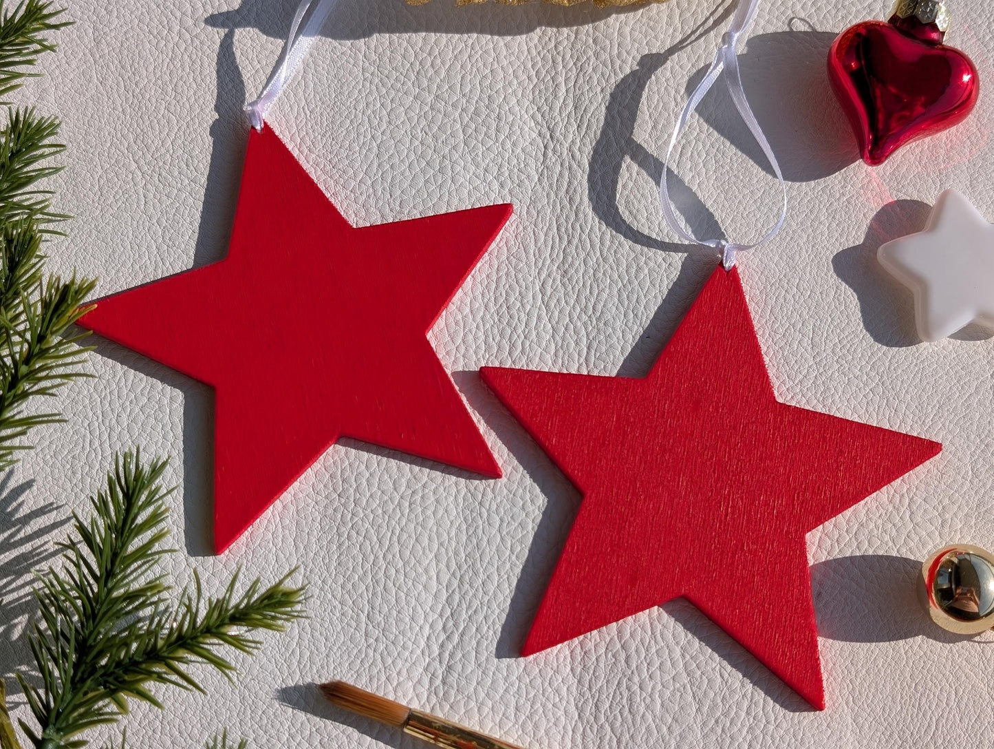 Personalized Wooden Star Ornaments, Hand Painted Christmas Decor, Rustic Decor, Unique Xmas hanging