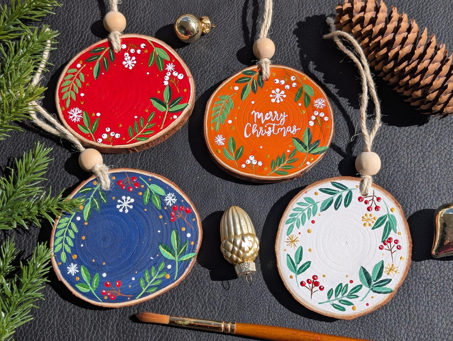 Personalized Wooden Christmas Ornaments, Holiday Decoration, Rustic Decor, Unique Xmas hanging