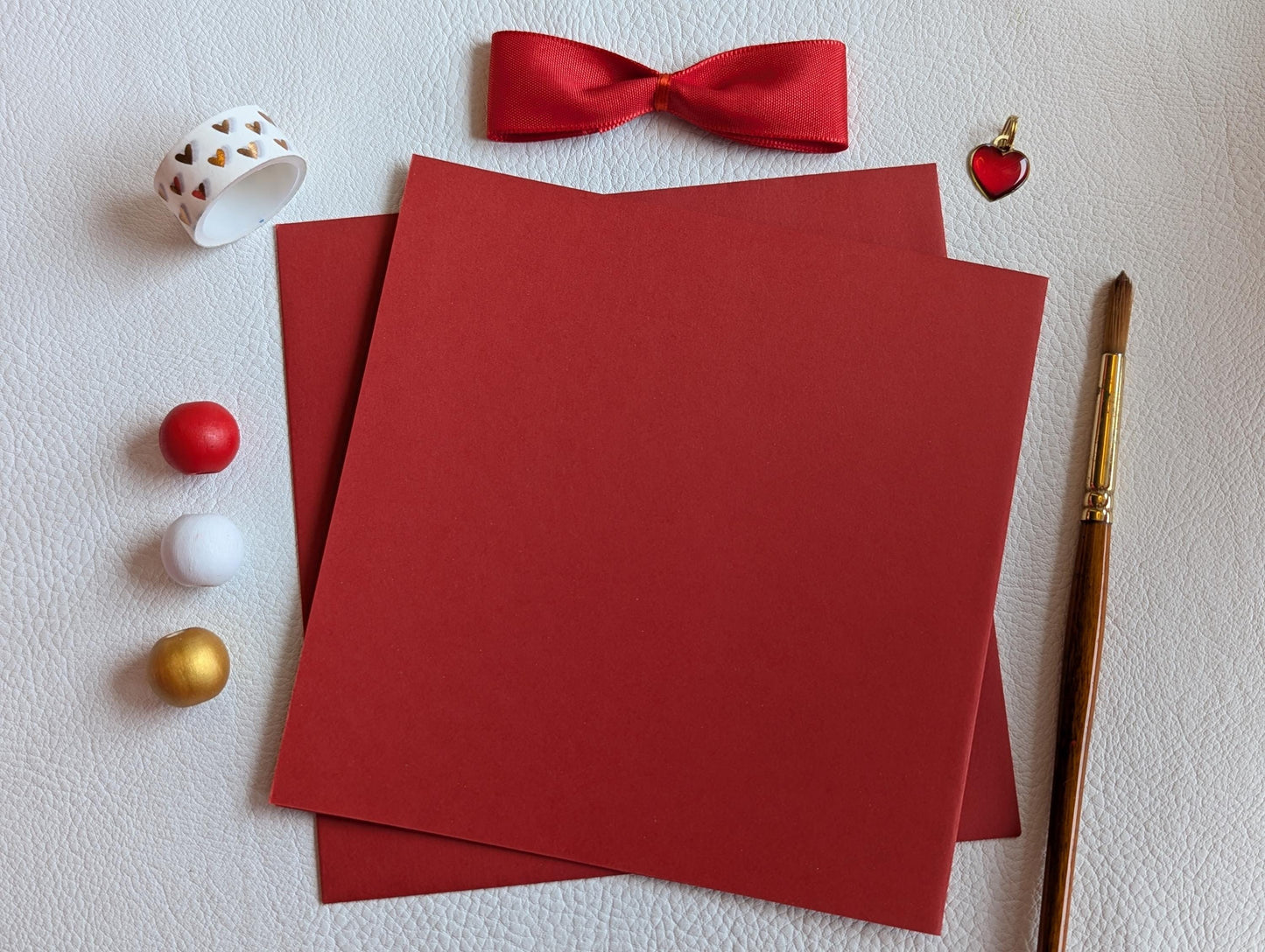 Hand Painted Heart Card: Minimalist Anniversary Love Card