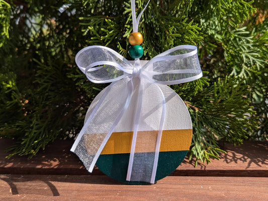 Hand-Painted Scandinavian Christmas Ornament: Modern Minimalist Decor