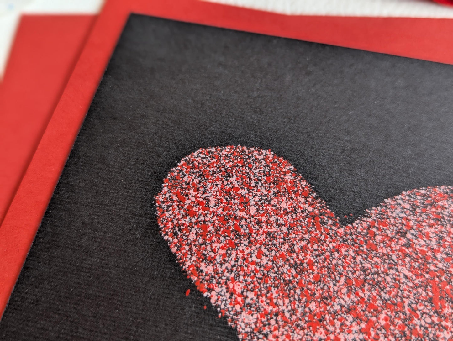 Hand Painted Heart Card: Minimalist Anniversary Love Card