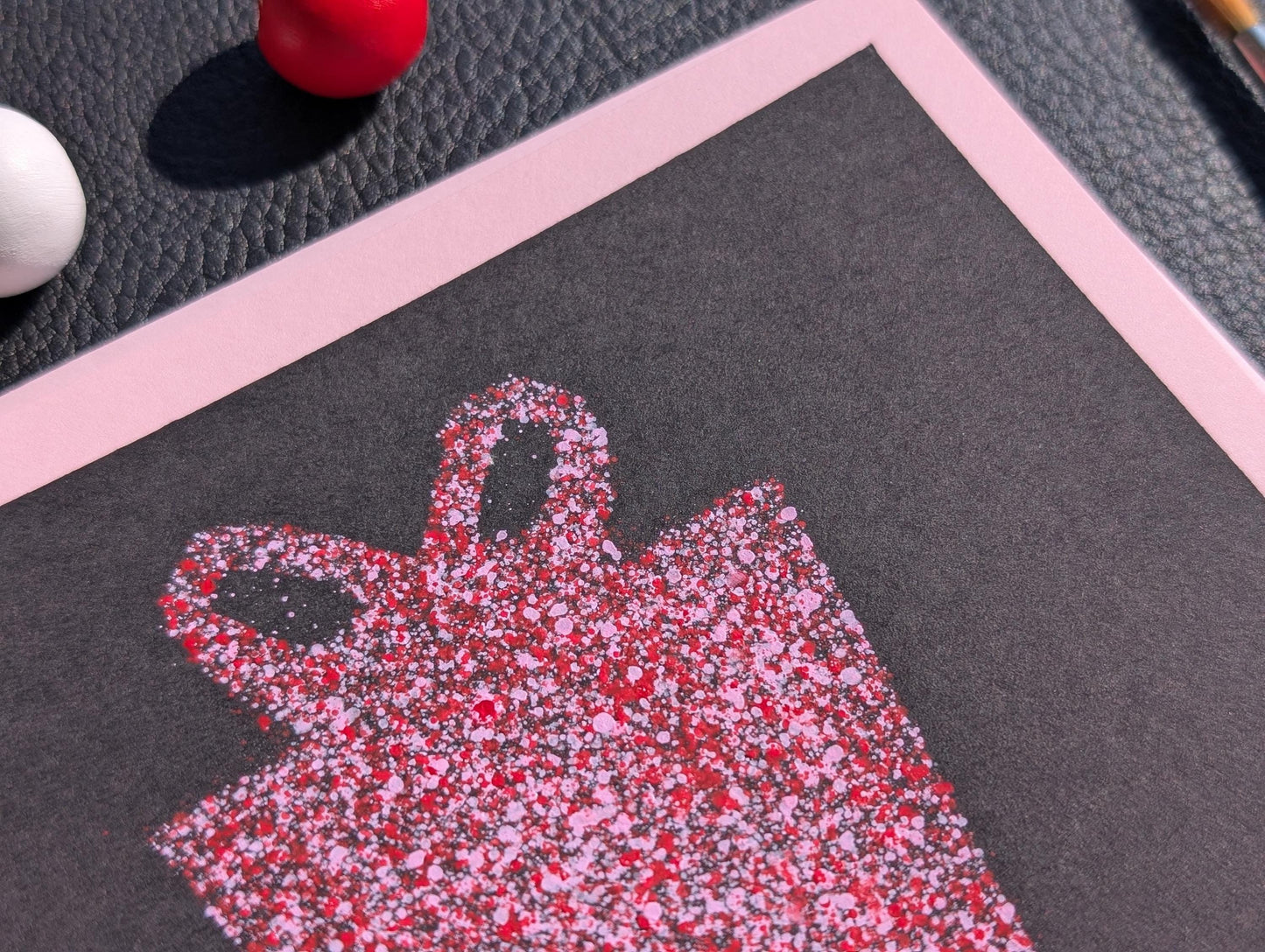 Hand Painted Birthday Card: Modern Gift Box Design