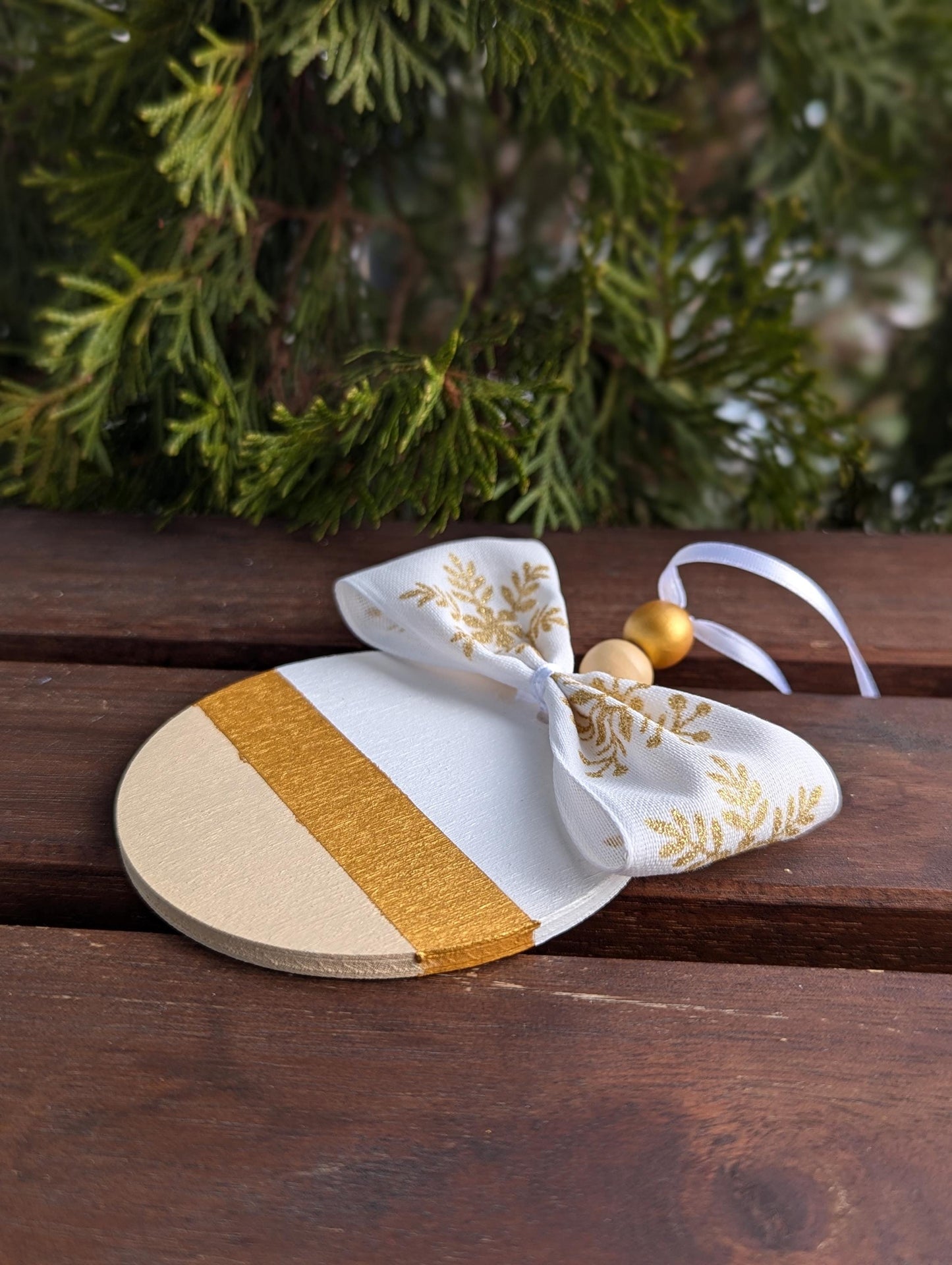 Hand-Painted Wooden Christmas Ornament: Scandinavian Nordic Decor