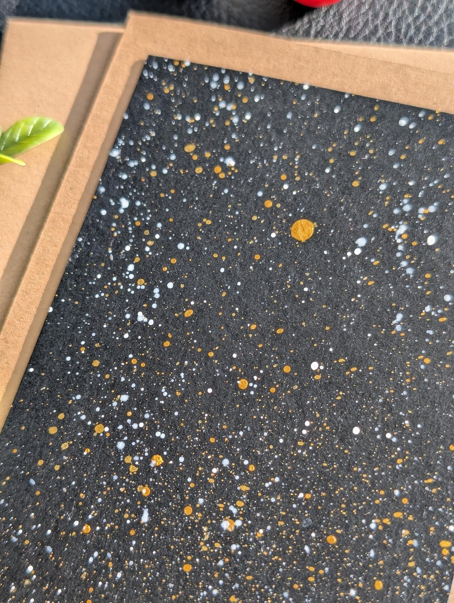 Hand-Painted Abstract Universe Card: Handmade Birthday Greeting