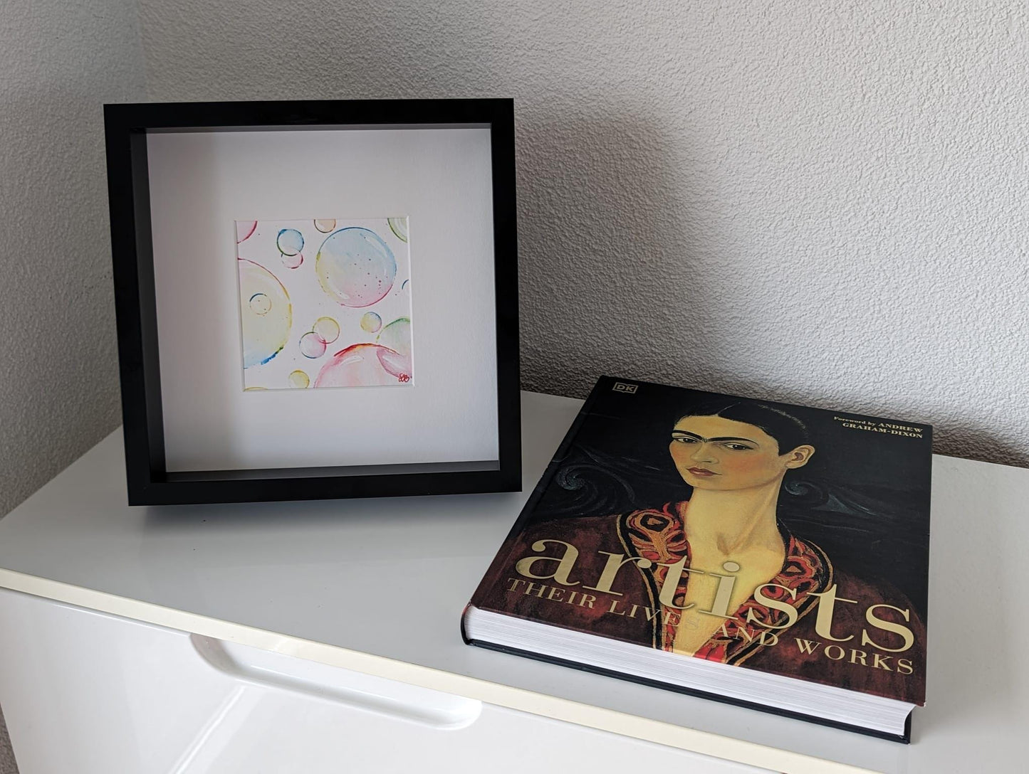 Hand-Painted Bubble Card: Colorful Greeting Card With Red Envelope