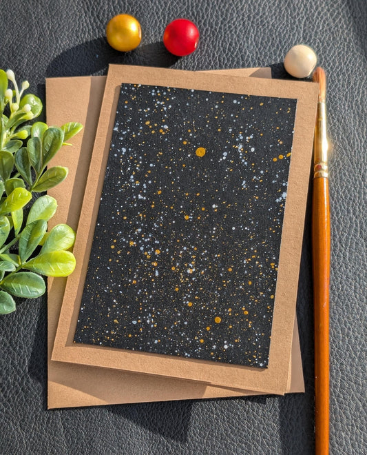 Hand-Painted Abstract Universe Card: Handmade Birthday Greeting