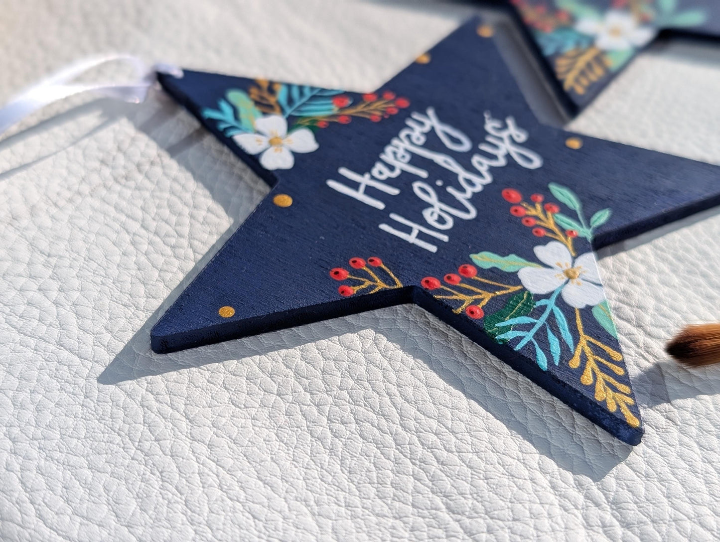 Personalized Wooden Star Ornaments, Hand Painted Christmas Decor, Rustic Decor, Unique Xmas hanging